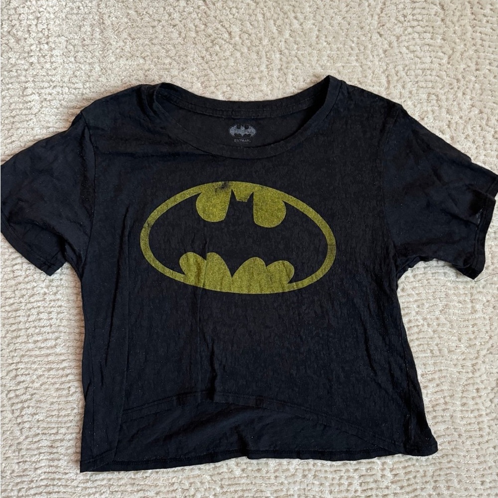 Black Batman Logo Crop Top